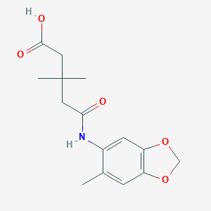 molecular formula C15H19NO5 B270525 3,3-Dimethyl-5-[(6-methyl-1,3-benzodioxol-5-yl)amino]-5-oxopentanoic acid 