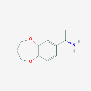 molecular formula C11H15NO2 B2705253 (1S)-1-(3,4-二氢-2H-1,5-苯并二噁杂环丁-7-基)乙基胺 CAS No. 1212386-50-9