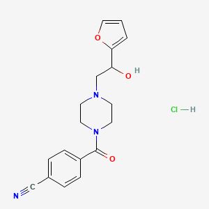 4-(4-(2-(Furan-2-yl)-2-hydroxyethyl)piperazine-1-carbonyl)benzonitrile hydrochloride