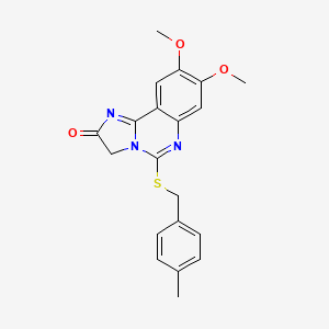 molecular formula C20H19N3O3S B2705264 8,9-dimethoxy-5-[(4-methylbenzyl)sulfanyl]imidazo[1,2-c]quinazolin-2(3H)-one CAS No. 672949-21-2