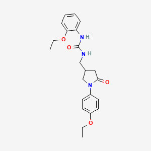 molecular formula C22H27N3O4 B2705267 1-(2-Ethoxyphenyl)-3-((1-(4-ethoxyphenyl)-5-oxopyrrolidin-3-yl)methyl)urea CAS No. 954610-95-8