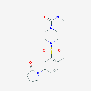 molecular formula C18H26N4O4S B270527 N,N-dimethyl-4-{[2-methyl-5-(2-oxopyrrolidin-1-yl)phenyl]sulfonyl}piperazine-1-carboxamide 