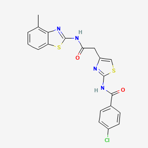 4-chloro-N-(4-(2-((4-methylbenzo[d]thiazol-2-yl)amino)-2-oxoethyl)thiazol-2-yl)benzamide