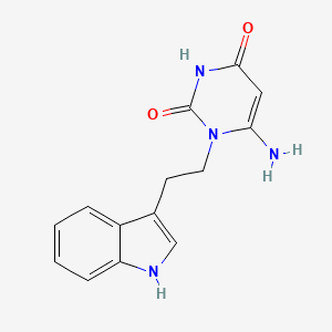 molecular formula C14H14N4O2 B2705278 1-(2-(1H-吲哚-3-基)乙基)-6-氨基嘧啶-2,4(1H,3H)-二酮 CAS No. 902044-36-4