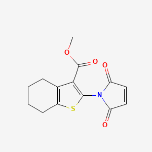 molecular formula C14H13NO4S B2705283 Methyl 2-(2,5-dioxo-2,5-dihydro-1H-pyrrol-1-yl)-4,5,6,7-tetrahydro-1-benzothiophene-3-carboxylate CAS No. 314279-09-9