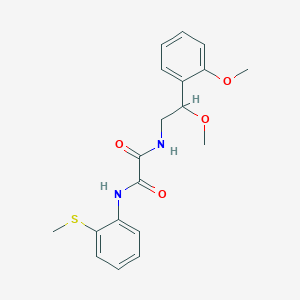 molecular formula C19H22N2O4S B2705285 N1-(2-methoxy-2-(2-methoxyphenyl)ethyl)-N2-(2-(methylthio)phenyl)oxalamide CAS No. 1798463-00-9
