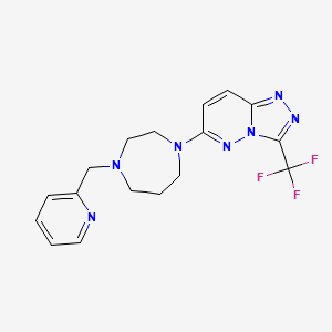 molecular formula C17H18F3N7 B2705286 6-[4-(Pyridin-2-ylmethyl)-1,4-diazepan-1-yl]-3-(trifluoromethyl)-[1,2,4]triazolo[4,3-b]pyridazine CAS No. 2380144-42-1