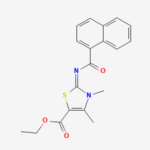 Ethyl 3,4-dimethyl-2-(naphthalene-1-carbonylimino)-1,3-thiazole-5-carboxylate