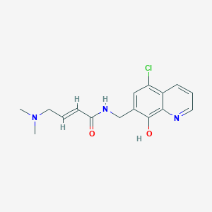 (E)-N-[(5-Chloro-8-hydroxyquinolin-7-yl)methyl]-4-(dimethylamino)but-2-enamide