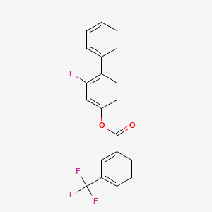 molecular formula C20H12F4O2 B2705302 2-Fluoro[1,1'-biphenyl]-4-yl 3-(trifluoromethyl)benzenecarboxylate CAS No. 477857-17-3