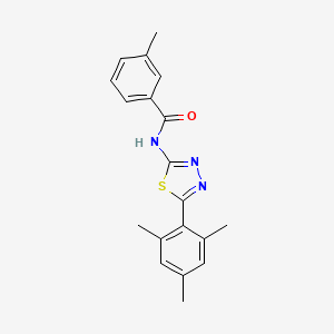molecular formula C19H19N3OS B2705306 3-甲基-N-[5-(2,4,6-三甲基苯基)-1,3,4-噻二唑-2-基]苯甲酰胺 CAS No. 391226-24-7