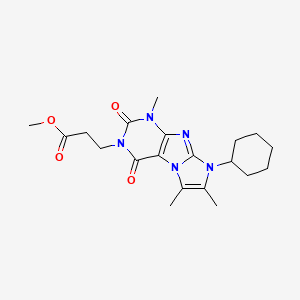 molecular formula C20H27N5O4 B2705307 甲基 3-(6-环己基-4,7,8-三甲基-1,3-二氧代嘧啶并[7,8-a]咪唑-2-基)丙酸酯 CAS No. 900261-85-0