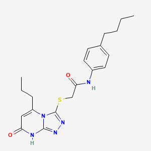 molecular formula C20H25N5O2S B2705314 N-(4-butylphenyl)-2-((7-oxo-5-propyl-7,8-dihydro-[1,2,4]triazolo[4,3-a]pyrimidin-3-yl)thio)acetamide CAS No. 895003-65-3