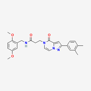 molecular formula C26H28N4O4 B2705318 N-(2,5-dimethoxybenzyl)-3-[2-(3,4-dimethylphenyl)-4-oxopyrazolo[1,5-a]pyrazin-5(4H)-yl]propanamide CAS No. 1326895-71-9