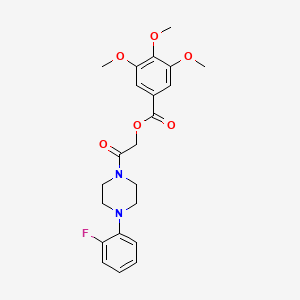 molecular formula C22H25FN2O6 B2705319 2-[4-(2-Fluorophenyl)piperazin-1-YL]-2-oxoethyl 3,4,5-trimethoxybenzoate CAS No. 1794915-92-6