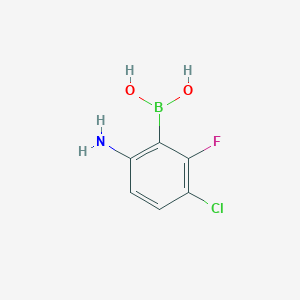 molecular formula C6H6BClFNO2 B2705323 (6-氨基-3-氯-2-氟苯基)硼酸 CAS No. 1802430-56-3