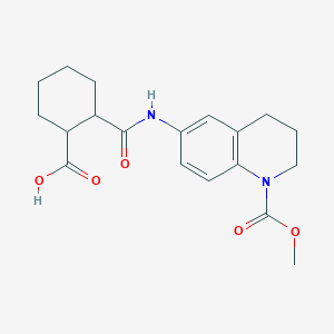 molecular formula C19H24N2O5 B270533 2-({[1-(Methoxycarbonyl)-1,2,3,4-tetrahydro-6-quinolinyl]amino}carbonyl)cyclohexanecarboxylic acid 