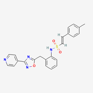 molecular formula C23H20N4O3S B2705330 (E)-N-(2-((3-(吡啶-4-基)-1,2,4-噁二唑-5-基)甲基)苯基)-2-(对甲苯基)乙烯磺酰胺 CAS No. 1798403-72-1