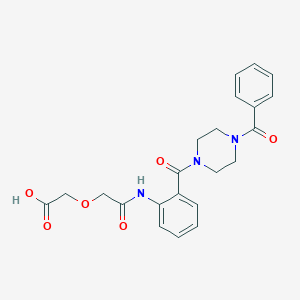 molecular formula C22H23N3O6 B270534 (2-{2-[(4-Benzoyl-1-piperazinyl)carbonyl]anilino}-2-oxoethoxy)acetic acid 