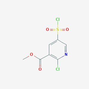 molecular formula C7H5Cl2NO4S B2705344 Methyl 2-chloro-5-(chlorosulfonyl)pyridine-3-carboxylate CAS No. 1118787-91-9