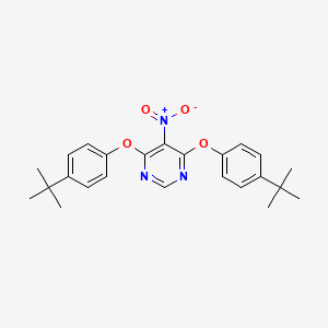 molecular formula C24H27N3O4 B2705346 4,6-Bis(4-tert-butylphenoxy)-5-nitropyrimidine CAS No. 329704-93-0