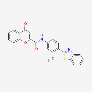 molecular formula C23H14N2O4S B2705348 N-(4-(benzo[d]thiazol-2-yl)-3-hydroxyphenyl)-4-oxo-4H-chromene-2-carboxamide CAS No. 361478-41-3