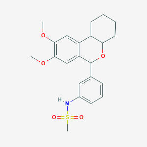 molecular formula C22H27NO5S B270535 N-[3-(8,9-dimethoxy-2,3,4,4a,6,10b-hexahydro-1H-benzo[c]chromen-6-yl)phenyl]methanesulfonamide 