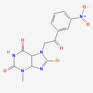 8-bromo-3-methyl-7-[2-(3-nitrophenyl)-2-oxoethyl]-2,3,6,7-tetrahydro-1H-purine-2,6-dione