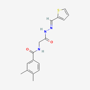 (E)-3,4-dimethyl-N-(2-oxo-2-(2-(thiophen-2-ylmethylene)hydrazinyl)ethyl)benzamide