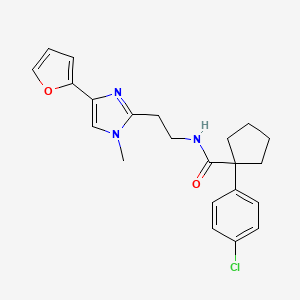 1-(4-chlorophenyl)-N-(2-(4-(furan-2-yl)-1-methyl-1H-imidazol-2-yl)ethyl)cyclopentanecarboxamide