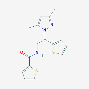 molecular formula C16H17N3OS2 B2705364 N-(2-(3,5-dimethyl-1H-pyrazol-1-yl)-2-(thiophen-2-yl)ethyl)thiophene-2-carboxamide CAS No. 2034496-63-2