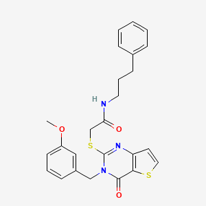2-{[3-(3-methoxybenzyl)-4-oxo-3,4-dihydrothieno[3,2-d]pyrimidin-2-yl]sulfanyl}-N-(3-phenylpropyl)acetamide