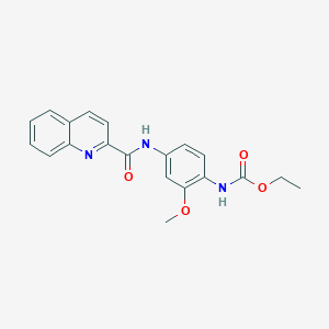 molecular formula C20H19N3O4 B270537 Ethyl {2-methoxy-4-[(quinolin-2-ylcarbonyl)amino]phenyl}carbamate 
