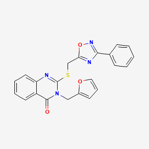 3-(furan-2-ylmethyl)-2-(((3-phenyl-1,2,4-oxadiazol-5-yl)methyl)thio)quinazolin-4(3H)-one