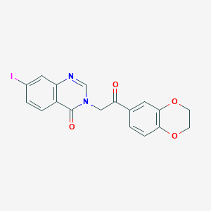 molecular formula C18H13IN2O4 B270538 3-[2-(2,3-dihydro-1,4-benzodioxin-6-yl)-2-oxoethyl]-7-iodo-4(3H)-quinazolinone 