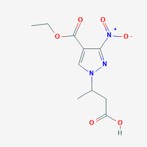 molecular formula C10H13N3O6 B2705386 3-[4-(ethoxycarbonyl)-3-nitro-1H-pyrazol-1-yl]butanoic acid CAS No. 1856064-84-0
