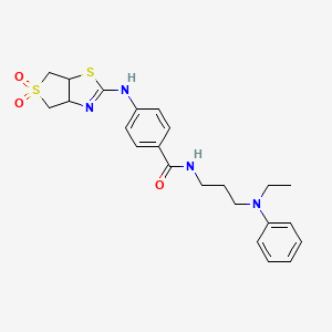 4-[(5,5-dioxido-3a,4,6,6a-tetrahydrothieno[3,4-d][1,3]thiazol-2-yl)amino]-N-{3-[ethyl(phenyl)amino]propyl}benzamide