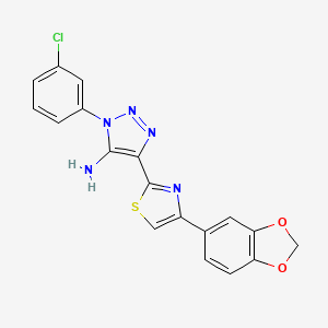 4-(4-(benzo[d][1,3]dioxol-5-yl)thiazol-2-yl)-1-(3-chlorophenyl)-1H-1,2,3-triazol-5-amine