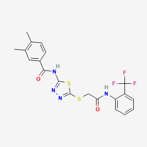 3,4-dimethyl-N-(5-((2-oxo-2-((2-(trifluoromethyl)phenyl)amino)ethyl)thio)-1,3,4-thiadiazol-2-yl)benzamide