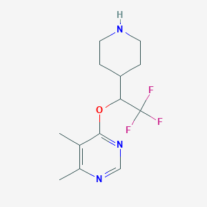 molecular formula C13H18F3N3O B2705409 4,5-Dimethyl-6-(2,2,2-trifluoro-1-piperidin-4-ylethoxy)pyrimidine CAS No. 2379946-98-0