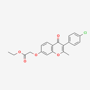 molecular formula C20H17ClO5 B2705410 Ethyl 2-[3-(4-chlorophenyl)-2-methyl-4-oxochromen-7-yl]oxyacetate CAS No. 98693-12-0