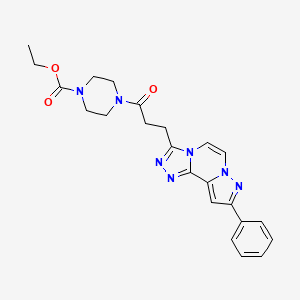 Ethyl 4-(3-(9-phenylpyrazolo[1,5-a][1,2,4]triazolo[3,4-c]pyrazin-3-yl)propanoyl)piperazine-1-carboxylate