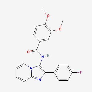 molecular formula C22H18FN3O3 B2705427 N-[2-(4-fluorophenyl)imidazo[1,2-a]pyridin-3-yl]-3,4-dimethoxybenzamide CAS No. 850930-06-2