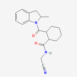 molecular formula C19H23N3O2 B2705432 N-(cyanomethyl)-2-(2-methyl-2,3-dihydro-1H-indole-1-carbonyl)cyclohexane-1-carboxamide CAS No. 1281114-41-7