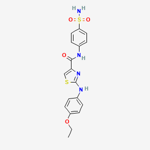 molecular formula C18H18N4O4S2 B2705434 2-((4-ethoxyphenyl)amino)-N-(4-sulfamoylphenyl)thiazole-4-carboxamide CAS No. 955914-58-6