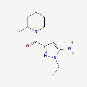 molecular formula C12H20N4O B2705436 1-ethyl-3-[(2-methylpiperidin-1-yl)carbonyl]-1H-pyrazol-5-amine CAS No. 1856069-78-7