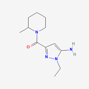 molecular formula C12H20N4O B2705436 1-ethyl-3-(2-methylpiperidine-1-carbonyl)-1H-pyrazol-5-amine CAS No. 1856069-78-7