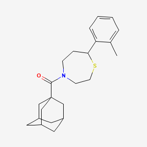 molecular formula C23H31NOS B2705441 (1s,3s)-Adamantan-1-yl(7-(o-tolyl)-1,4-thiazepan-4-yl)methanone CAS No. 1704521-66-3