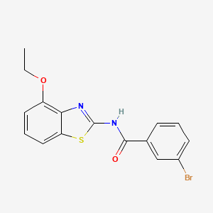 molecular formula C16H13BrN2O2S B2705445 3-bromo-N-(4-ethoxy-1,3-benzothiazol-2-yl)benzamide CAS No. 312917-09-2