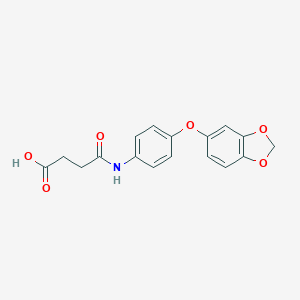 molecular formula C17H15NO6 B270545 4-[4-(1,3-Benzodioxol-5-yloxy)anilino]-4-oxobutanoic acid 